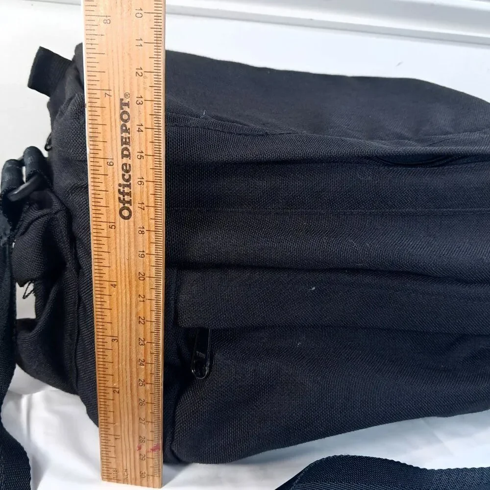 Vintage REI Camera Bag Carry camcorder black Case Shoulder Strap Pockets padded‎